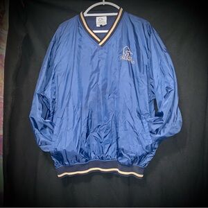 Ducks Unlimited Navy Pullover Windbreaker Jacket XL V-Neck Embroidered Logo XL